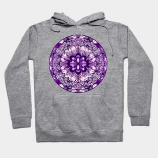 Silver/Purple Paint Pour Mandala Hoodie